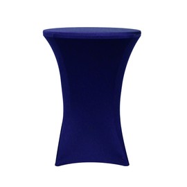 YOUR CHAIR COVERS - 32" D x 42" H Highboy Cocktail Round Stretch Spandex Table Cover - Navy Blue, Fitted Elastic Tablecloth for Round Tables, Outdoor Party DJ Tradeshow Banquet Vendor Wedding