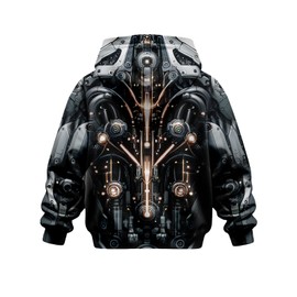 sanatty 3D Print Hoodies for Teen Boys Kids, Graphic Printed Sweatshirt Pullover, 6-16 Years, with Pockets (US, Age, 6 Years, 7 Years, AI Robot)