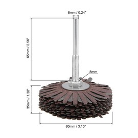 sourcing map Abrasive Cloth Flap Wheel Sanding Star 1/4-Inch Shank for Woodworking Root Carving Furniture Polishing 180 Grit