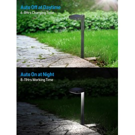 LEONLITE 12-Pack 2CCT Solar Landscape Pathway Lights Outdoor, 50/100% Dimmable, Auto Dusk to Dawn, Solar Powered Lights for Garden, Sidewalk, 2700K Soft White /4000K Cool White, IP65, 120lm, Black