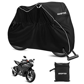 Motorcycle Cover, Motorcycle Tarpaulin, Motorcycle Garage, Waterproof and Winterproof, Improved Lock Hole, Motorcycle Outdoor Motorcycle Tarpaulin (245 cm x 105 cm x 125 cm)