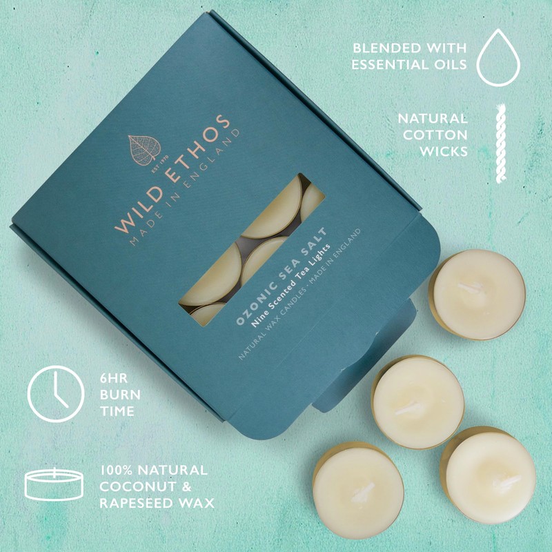 Wild Ethos Scented Tea Lights - Natural Wax - Long