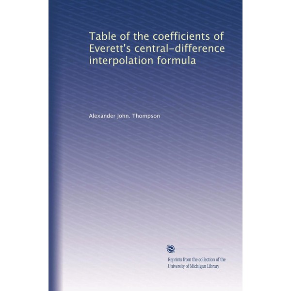 Table of the coefficients of Everett's central-difference interpolation formula