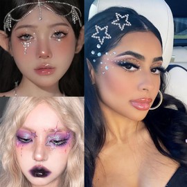 NOOEPC Face Gems Hair Gems, Self-Adhesive Face Jewels Eye Jewels Rhinestones DIY Face Gems Stick on, Hair Body Rhinestones Gems Crystals Pearls for Face Eyes Makeup Body, Crafts