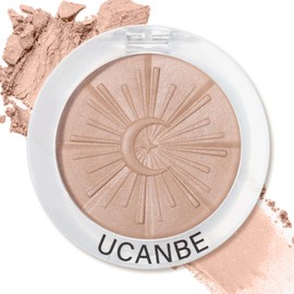 UCANBE Glow Bronzer, Long-Lasting Baked Shimmer Bronzing Powder - 02 Light Bronzer, Lightweight & Buildable Neutrual Satin Finish, Luminous Contour for Face, Cheeks, and Body