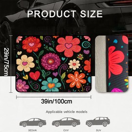Pyrrhite All Weather Universal Car Trunk Mat 29" x 39", Decorative Multicolor Floral Cargo Liner, Heavy Duty Rear Trunk Protector, Practical Auto Interior Accessories for Daily Driving & Travel Use