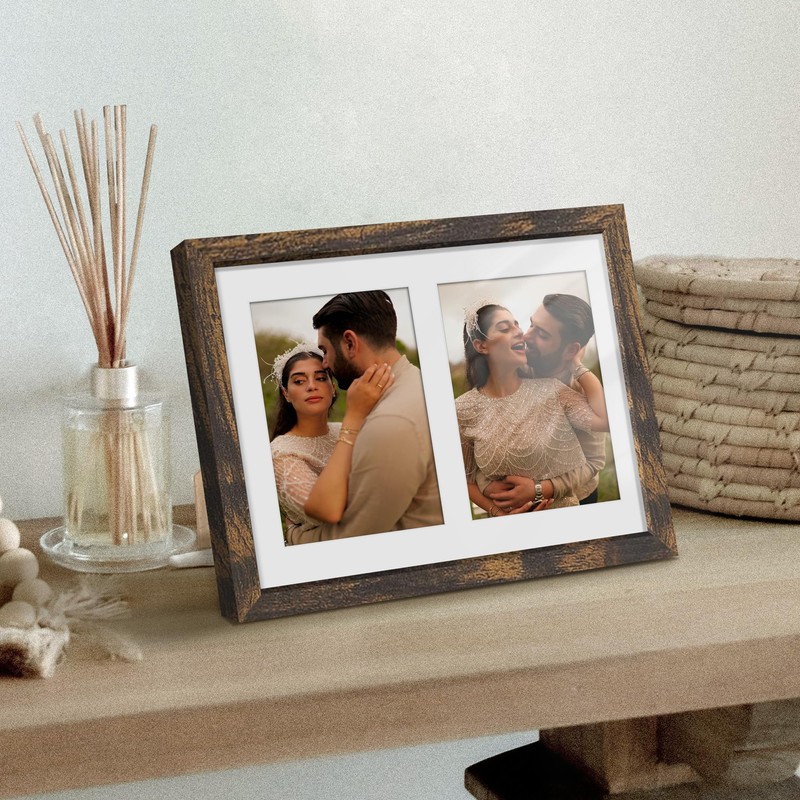 DUENPY 8x10 Double Picture Frame For Displaying Double 4x6 Picture