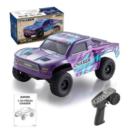 BEEZRC 1/24 FSC Chaser RC Truck 4WD Short Course Truck RTR Fast Off-Road Remote Control Truck Hobby RC Car High Speed Remote Control Car for Adults for Beginner Gift (Purple)