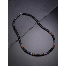 CrystalTears Mens Necklace Chakra Black Obsidian Stone Beaded Necklace Gifts for Men Women, Men’s Healing Crystal Jewellery Gifts for Him Boyfriend Dad Husband Son Birthday Christmas Valentine’s Day