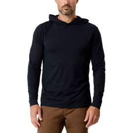 INTO THE AM Men's Lightweight Hoodie Shirts Athletic Long Sleeve Hooded T Shirts for Men (Black, Medium)