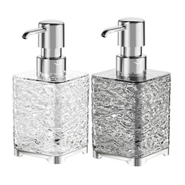 ELECTRO-WEIDEWORLD Shampoo Bottle, 13.5 fl oz (400 ml), Set of 2, Refill Bottle, Visible Filler, Soap Dispenser, Hand Soap Container, Round Shape, Bath, Transparent, Clear Color, Stylish, Luxury (10.1