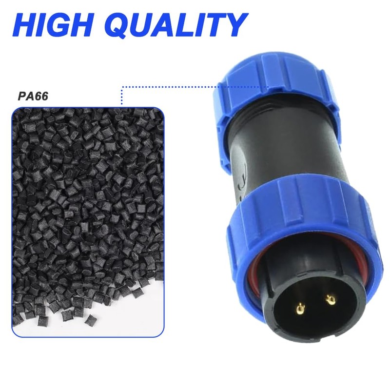 Xiatiaosann SP21 2Pin Panel Mount 21mm Connector, Waterproof IP68 Circular