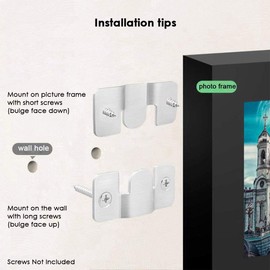 Bilderrahmen Aufhänger, Tiberham Ineinandergreifender Bildaufhänger, Schwerlast Foto Rahmen Hänge Haken Möbelverbinder für Home Office Foto Bild Gemäld Anzeige Kunstgalerie Wandhalterung (10 Paare)