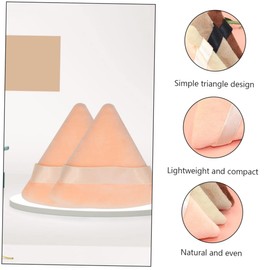 FOMIYES 3sets Fluffy Face Powder Puff Triangle Cotton Makeup Puff Soft Body Powder for Foundation with Holder Strap 4pcs*3