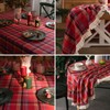 auons Christmas Tablecloth Red Checkered Table Cloth for Rectangle Tables,