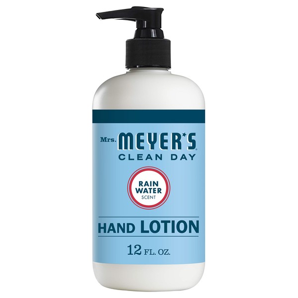 Mrs. Meyer's Hand Lotion for Dry Hands, Non-Greasy Moisturizer Made with Essential Oils, Rain Water, 12 Oz Bottles, Pack of 6