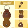 CALFOVERA Genuine Leather Guitar Pick Holder Keychain Brown Waterproof Scratchproof