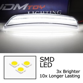 iJDMTOY Semi-Clear Lens 36-SMD White Full LED Front Bumper Side Marker Light Kit Compatible With Dodge 2021-up Durango, Replace OEM Amber Front Sidemarkers