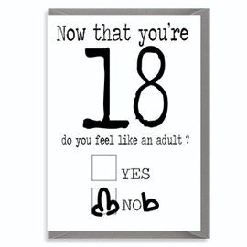 Funny 18th Birthday Card, 18th Birthday, Eighteen, eighteenth, Card for Him, Card for Her C184