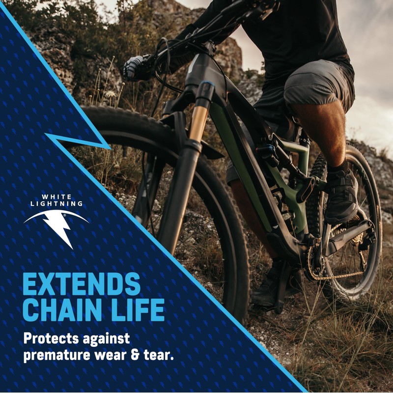 White Lightning Clean Ride Self-Cleaning Wax Bicycle Chain Lubricant –