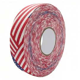 Yuecoom Lacrosse Tape, 2.5CMx25M Hockey Tape,American Flag Tape,Field Hockey Grip Tape for Stick Sport Safety Badminton Pole Pads Hockey Stick Tapes Equipment (Stars and Stripes)