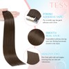 TESS Invisible Tape In Hair Extensions Human Hair Brown Injected
