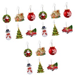 ABOOFAN 3sets Gold Earrings Women Christmas Ornaments Xmas Eardrop Jewelry Stylish Xmas Ear Dangler Trendy Present 6pairs*3