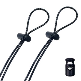 Flow Bungee Goggle Strap Kit (2-Pack) - Universal Adjustable Replacement Straps for Swim Goggles (Jet Black)