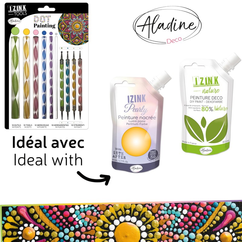 Aladine 80811 Kit Outils de Dot Painting 10 Accessories &