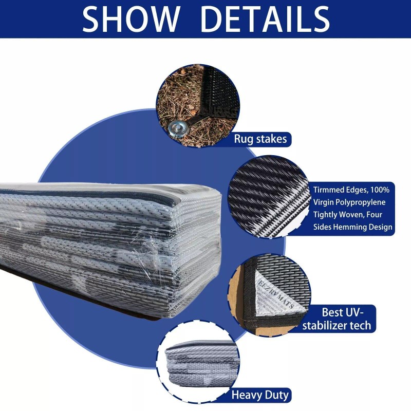 EEZ RV Products 9'x12'FT Heavy Duty Reversible/Dur - GreyWave