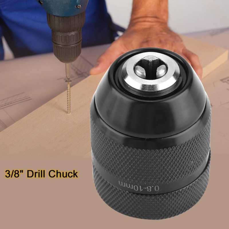 Keylless Drill Chuck, Electric Drill, 3/8 Thread 0.8 mm-10 mm