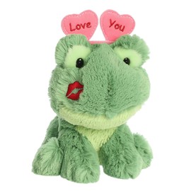 Aurora® Heartwarming Love On The Mind™ Love You Frog™ Stuffed Animal - Valentine's Joy - Loveable Companions - Green 6 Inches