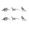 Art Attack Silvertone Delicate Mini Petit Dinosaur Jurassic T Rex
