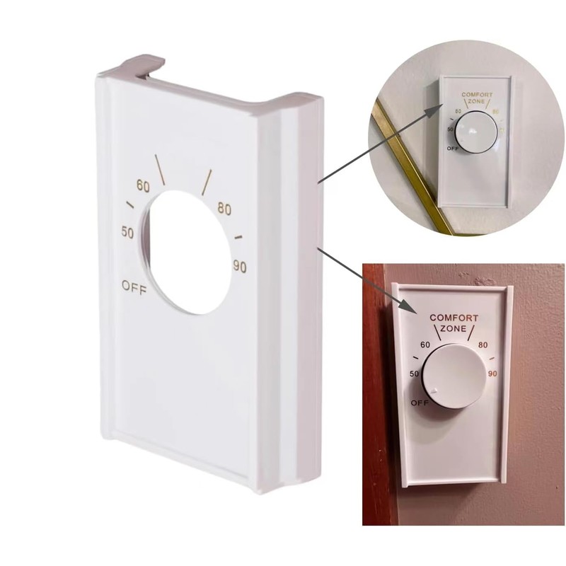 White Dual-Pole Line Voltage Thermostat Housing Designed for Vintage D22