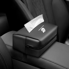 Alphard ALPHARD Car Tissue Box, Car Seat, PU Leather, Fashion, Car Desktop Tissue Box Holder, Armrest/Office Mount, Car Accessories, Car Storage Box, Easy Installation, 1 Pack, Black