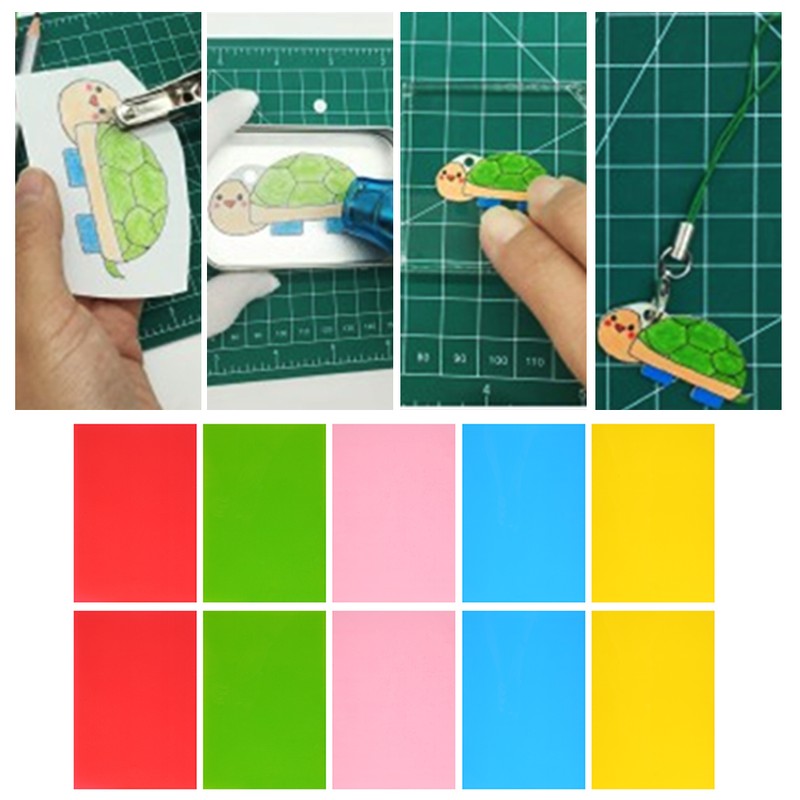10Pcs Shrink Film Frosted Heat Shrinkable Colored Pencials HandPainted DIY