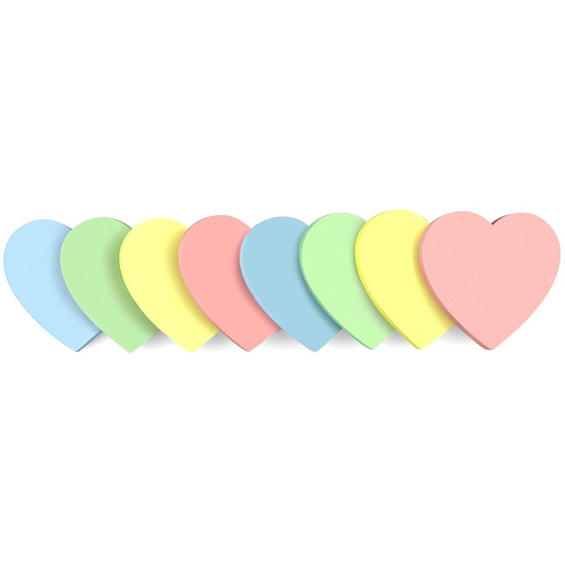 Early Buy 3x3 Heart Shape Sticky Notes 8 Pads/Pack, 75