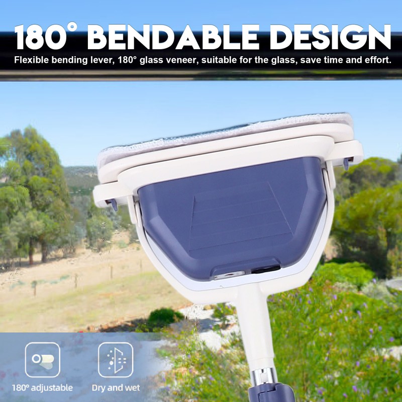 Electric Window Cleaner Multifunctional Detachable Head Ergonomic 2000mAh Labor Saving
