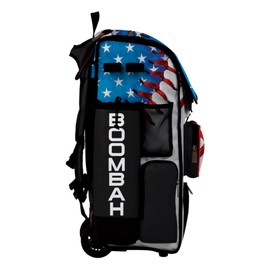Boombah Superpack Hybrid Rolling Bat Bag - Wheeled & Backpack Version - USA Baseball Classic White/Royal Blue/Red