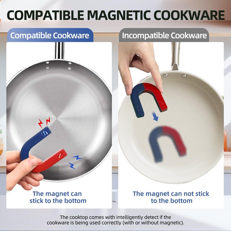 DRINTON Induction Cooker, 2200W Commercial Induction Cooktop, Large Countertop Burner