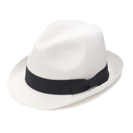 DRESHOW Women Straw Panama Hat Fedora Beach Sun Hat Short Brim Roll up Cap UPF 50+