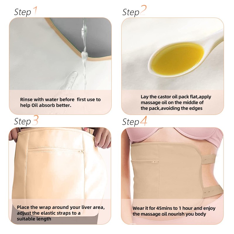 11Pcs Castor Oil Pack Wrap Kit Organic Cotton Liver Detox