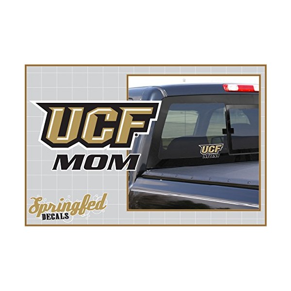 UCF Knights MOM w/ UCF Straight Logo 6" Vinyl Decal Central Florida Knights Car Window Sticker