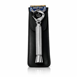 5 Blade Razor with Pivot Ball technology-All Chrome Diamond Pattern Long Handle Shaving Razor