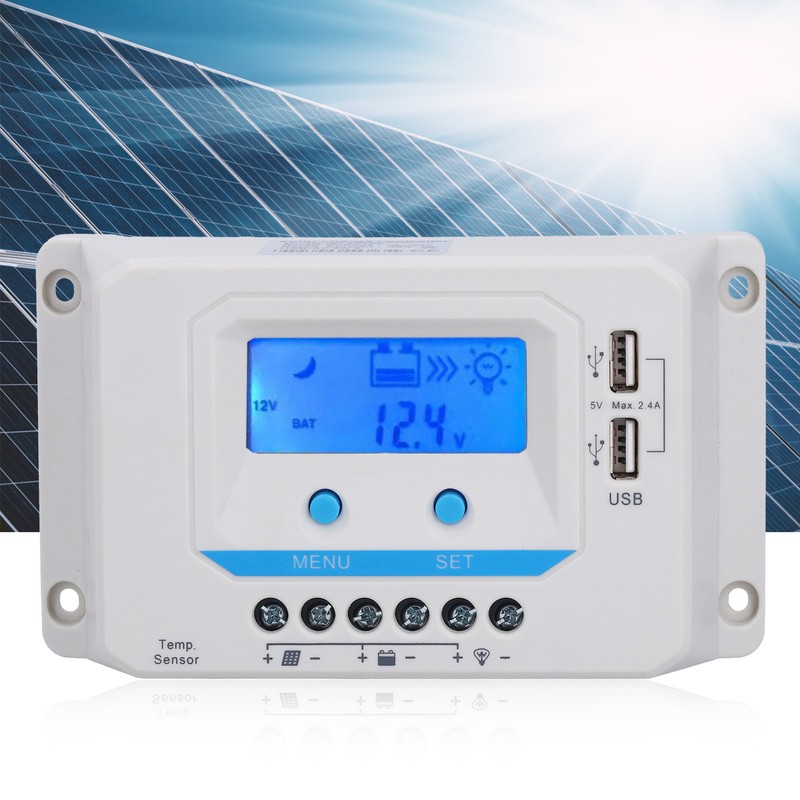 Solar Charge Controller Panel PWM 30A Household ABS Shell LCD