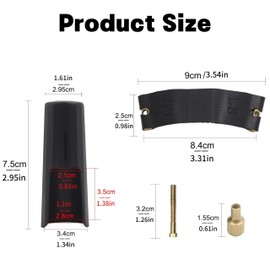Leather Ligature with Plastic Mouthpiece Cap for Clarinet,Ligature Fastener Mouthpiece Cover for Clarinet,Clarinet Flute Head Caps Leather,Ligature Cap Clip Fastener for Clarinet