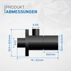 kör4u Design Angle Valve 1/2 x 3/8 Inch Matte Black