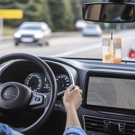 Mancheng-zi Abstract Orange Gray Car Air Freshener 3Pcs, Modern Abstract Painting Art Air Freshener Hanging for Cars Closet Drawer or Books, Cute Black Car Accessories Mirror Decor for Women Men