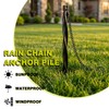QPQ Rain Chain Ground Anchor Stake, Metal Aluminum, for Outdoor