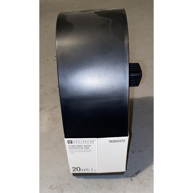 Utilitech Extension Cord Reel 20' Cord Hand Wind Retractable 3